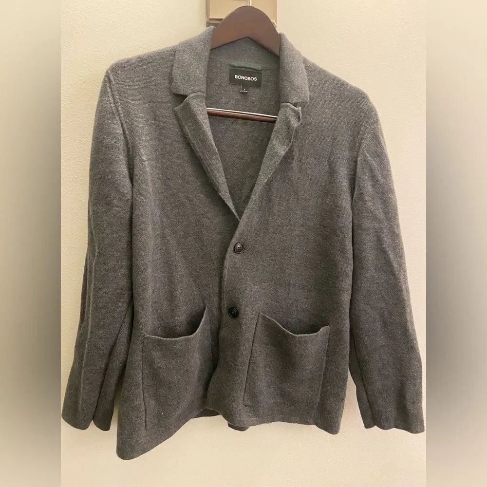 Men’s Bonobos Charcoal extra fine merino wool Blazer large